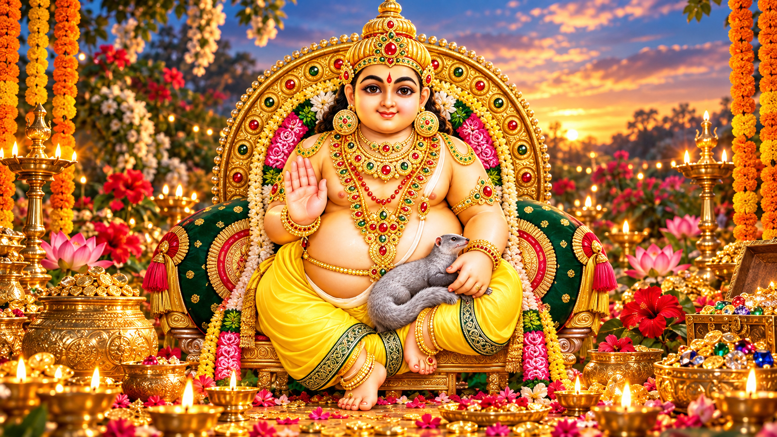 Kubera - divine treasurer, guardian of the North, deity of abundance and protection